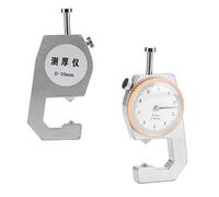 Hamwesh Medidor de Espesor, Rango de Medición de 0-10 Mm Cono Plano Cabezas de Cono Curvadas Medidor de Espesor de Cuero de de Aleación de Aluminio con Lectura Precisa para Joyería de Papel de Acero