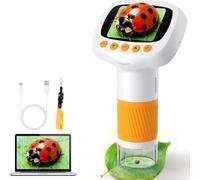 Hamwesh Microscopio de Bolsillo para Niños, Microscopio de Mano 1000X, Kit de Ciencia Educativa, Juguetes para Niños de 3, 4, 5, 6, 7, 8, 9, 10, 11, 12 Años, Niñas