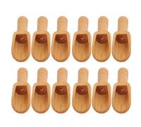 Hamwesh Mini Cucharas de Madera, 12 Piezas de Cucharas de bambú Ecológicas de Tamaño Compacto, Cucharadas de té con Control Preciso de Cantidad para Sales de Baño, té, Azúcar, Exfoliantes, Manicura,