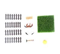Hamwesh Modelo de Establo de Caballos, Escala 1:12, Granja de Granero de Caballos en Miniatura de Madera Maciza de Plástico Hecha a Mano, Hipódromo de Casa de Muñecas con Juego de 8 Modelos Que (#1)