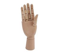 Hamwesh Modelo de Mano de Madera, maniquí de Arte Izquierdo y Derecho Flexible de 7 Pulgadas, Figura de Dibujo con Tela de Terciopelo Antideslizante para Dibujar, Exhibición de Joyas y Regalo