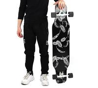 Hamwesh Monopatín Profesional, Diseño Antideslizante y Rodamientos de Alta Resistencia Longboard, Monopatín Deportivo con Cubierta Cóncava de Doble Patada de Madera de Arce y Eje de Acero con Alto
