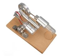 Hamwesh Motor Stirling, Iluminación LED Alimentada por Alcohol Modelo de Motor Stirling de Fácil Operación, Generador de Electricidad con Cuerpo de Aleación de Aluminio de Madera de Pino para