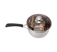 Hamwesh Olla para Leche de Acero Inoxidable, Cacerola Resistente de un con Tapa de Vidrio para Cocina de Inducción, Sopa y Fideos