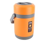 Hamwesh Olla Térmica, Olla Térmica de Temperatura Constante de Acero Inoxidable de 2L 20W, de Cocción Aislada Portátil con Asa de Transporte y 3+1 Contenedores para Camping, Viajes, Oficina (ORANGE)