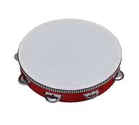 Hamwesh Pandereta de Madera, Instrumento de Percusión de Mano con Cascabeles y Campanas de Mano, para Niños Adultos Educación Musical Actuación de Danza (rojo de 7 pulgadas)