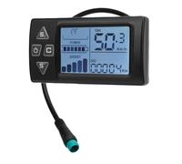 Hamwesh Pantalla LCD para Bicicleta Eléctrica, Medidor de Pantalla para Bicicleta Eléctrica con Grande Retroiluminada, Panel de Control con Kit de Conversión de Enchufe Impermeable para Manillar de