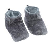 Hamwesh Pantuflas Calefactables, Temperatura de Calentamiento de 5 Niveles, Botas Calefactables de Terciopelo Antideslizantes con Pilas, Calentador de Pies Eléctrico con Bolsillo Pequeño para Viajes