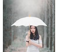 Hamwesh Paraguas de Encaje para Boda, Elegante Prima para Decoración de Celebraciones, Uso Diario u Ocasiones Especiales (Blanco Leche tamaño Grande)