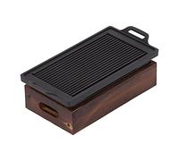Hamwesh Parrilla Japonesa para Barbacoa, Antiadherente, sin Humo, Parrilla Portátil Hibachi para Interior y Exterior, Bandeja para Hornear Yakiniku Yakitori con Orificio para Aceite, 31,7 X 15 X 9,2