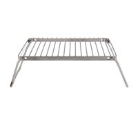 Hamwesh Parrilla para Fogata, de Acero Inoxidable, Altura Ajustable, Parrilla para Acampar Plegable Más Larga y Gruesa, Rejilla para Hoguera con Patas Plegables, Función de Drenaje para Acampar Al