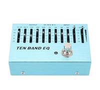 Hamwesh Pedal EQ de 10 Bandas, Control de 10 Bandas con +/-12 DB Boost/Cut 31,25 Hz-16 KHz Pedal de Efecto Ecualizador de bajo de Guitarra Salida Dual True Bypass con Caja de Metal Mate para
