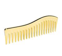 Hamwesh Peine de Dientes Anchos, Resistente Al Calor, Deslizamiento Suave y Peine Desenredante Ergonómico, de Plástico Grande sin para Cabello Rizado, Húmedo, Seco, Liso y Largo (GOLD)