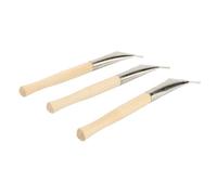 Hamwesh Pluma de Impresión de Batik de Cerámica, 3 Piezas de Acero Inoxidable y Madera de Haya, Herramientas Compactas para Tallar Arcilla, Herramientas de Cerámica con de Madera para Arte Batik,