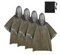 Hamwesh Poncho de Lluvia de Emergencia, Reflectante de Retención de Calor, Resistente Al Viento, Impermeable, Poncho de Lluvia para Exteriores, de con Capucha y Bolsa de Almacenamiento de Silbato