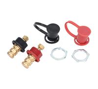 Hamwesh Poste de Cargador de BateríA, Terminales de Poste de BateríA de Perno Prisionero de 20 Mm UL94 V0 de 250 A, Terminales de Puente con 2 Tapas Rojas Negras y Latón de PC Resistente A la