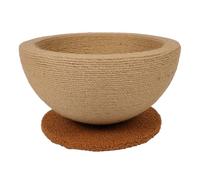 Hamwesh Rascador para Gatos, 2 en 1, Diseño Cóncavo Redondo Multifuncional, Almohadilla para Rascar para Gatos Tejida a Mano de Sisal de Primera Calidad, Cuenco Rascador para con 2 Piezas de Montaje