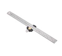 Hamwesh Regla de Acero Inoxidable, Regla de Maquinista Métrica Imperial de 12 Pulgadas y 30 Cm con Bloque de Posicionamiento para Líneas Precisas de 45 y 90 Grados en Varios ángulos, de Metal para