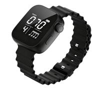 Hamwesh Reloj con Metrónomo Vibratorio, Vibraciones Precisas 5x Fuerza del Teléfono Inteligente Ajustable 40-240bpm Metrónomo Electrónico Portátil, Reloj con Deportivo con Correa de Silicona (BLACK)