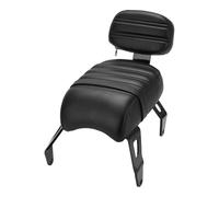 Hamwesh Respaldo del Asiento del Pasajero, Asiento de Motocicleta Impermeable de Cuero Suave Negro Desmontable, Juego de Almohadillas de Respaldo con Correa de Agarre para Indian Bobber 2018 2021
