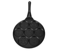 Hamwesh Sartén de Huevo de Aleación de Aluminio, Omelette de 7 Orificios | Sartén Ovalada Antiadherente, Calor Uniforme, Patrón de Copos de Nieve Navideño, Lista para Regalo de Desayuno de Navidad