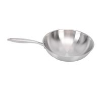 Hamwesh Sartén Wok Antiadherente, Acero Inoxidable 304 con Núcleo de Aluminio Sartén para Saltear, Wok de Acero Inoxidable con Diseño Físico Antiadherente para Estufa Halógena Eléctrica de Gas de