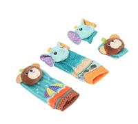 Hamwesh Sonajeros para Bebés de 0 a 6 Meses, 4 Piezas de Calcetines con Sonajero de Muñeca y Buscador de Pies con Bandas Ajustables, Tela de Poliéster Suave para Juguetes para Bebés Recién Nacidos,