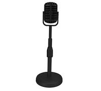 Hamwesh Soporte de Micrófono Retro, Plástico Ligero, Ajustable de 33 a 41 Cm Soporte de Micrófono Vintage, de Antiguo con Base Estable y Varilla de para Sesiones de Fotos Clásicas (BLACK)