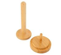 Hamwesh Soporte para Hilo de Madera, Mecanismo Giratorio, Almohadillas Antideslizantes, Soporte para Bolas de Hilo Antienredos de bambú, para de Tejer con Base Desmontable Estable, para Proyectos de