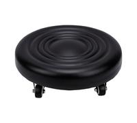 Hamwesh Taburete bajo con Ruedas, 33x12cm | Cuero de PU, 4 Ruedas Giratorias Universales, Rotación de 360 grados, para Taburetes de Taller de Garaje de Oficina en Casa