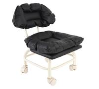 Hamwesh Taburete con Ruedas, Movilidad de 360 Grados, Respaldo Ergonómico, Silla con Ruedas Que Absorbe los Golpes, Taburete con Respaldo para Hogares, Oficinas, Gimnasios, Salones y Talleres con