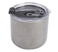 Hamwesh Taza de café de Acero Inoxidable, Vaso de Acero Inoxidable con Aislamiento Al Vacío de Doble Pared, Vaso de Textura Mate Vintage con Tapa para Viajes Al Aire Libre Camping (365ml)