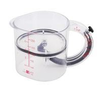 Hamwesh Taza Medidora Ajustable, 4 en 1, Ahorro de Espacio con Base de Sello Estilo Raspador, Herramienta de Medición Multifuncional con Diseño Abatible hacia Arriba para Cocinar en la Cocina