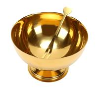 Hamwesh Taza para Helado de Acero Inoxidable Dorado con Tenedor (De gran