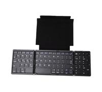 Hamwesh Teclado Bluetooth Plegable, Teclado de Viaje, Tríptico (Black) | Cambio entre 3 dispositivos,cierre magnético,batería de 140 mAh;para teléfonos,tabletas y portátiles; uso en viajes y oficina