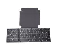 Hamwesh Teclado Bluetooth Plegable, Teclado de Viaje, Tríptico (Gray) | Cambio entre 3 dispositivos,cierre magnético,batería de 140 mAh;para teléfonos,tabletas y portátiles; uso en viajes y oficina