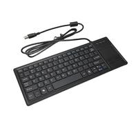 Hamwesh Teclado con Panel Táctil, Teclado con Cable Ultradelgado Trackpad Combo Mini USB con Concentrador USB 2,0 Incorporado para PC Portátil