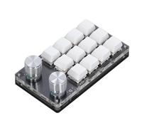 Hamwesh Teclado para Juegos con una Mano, Teclado Macro Programable con 12 Teclas, Interruptores Mecánicos Rojos, 2 Perillas Plug and Play para OS X Office Gaming Music Media Production