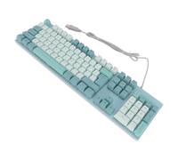 Hamwesh Teclado para Juegos, Letra Grande, sin Demora, 26 Teclas, Teclado Retroiluminado Resistente a Derrames, USB con Panel de Metal Elevado para PC Portátil (Cielo Blanco Azulado)