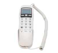 Hamwesh Teléfono Fijo básico con Cable, teléfono Fijo de Pared con DTMF, portátil con Memoria para Llamadas entrantes para el hogar y el Hotel (Blanco (versión en inglés))