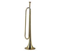 Hamwesh Trompeta de Caballería Corneta, Trompeta de Latón Plana de Gran Diámetro B Fácil de Tocar, Instrumento de Viento de Latón de Tono Completo con Acabado Dorado para Banda Escolar Orquesta