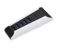 Hamwesh USB 2.0 Hub 5 Puertos Divisor de Concentración con 4 Puertos de Transmisión de Datos 1 de Carga y 1 Salida Tipo C para el Host Compacto Liviano Compacto de Transporte ABS Play Múltiple