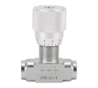 Hamwesh Válvula de control de flujo hidráulico, válvula restrictora bidireccional G1/4in, de control de velocidad de cilindro hidráulico con acero aleado
