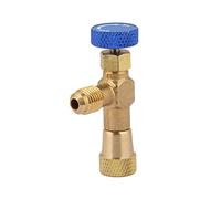 Hamwesh Válvula de Control de Latón para Manguera de Carga de | Conector de británico de 1/4 de pulgada, minimiza la pérdida de refrigerante, cuerpo de latón engrosado