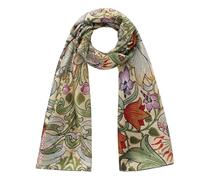 Hamzah Pañuelo Mujer Seda Estampado - Fular Largo 180x65 cm Hecho a Mano, Inspirado en Obras de Arte de William Morris, Accesorio Elegante para Cuello o Cabeza (Georg)