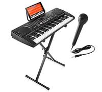 HAMZER Teclado Electrónico Soporte 128 Ritmos 61 Teclas Micrófono