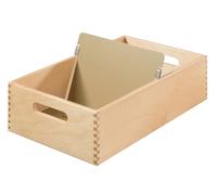 HAN 1005-0, Wooden card index tray A5 landscape, for 1,500 cards, metal base/sup