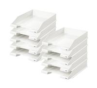 HAN 1027-X-12 - Bandeja para documentos (10 unidades, apilable, para cartas y papeles hasta formato A4-C4, 1027-X-12), color blanco
