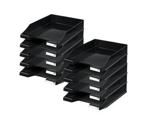 HAN 1027-X-13 - Bandeja para Cartas (10 Unidades, hasta Formato A4/C4), Color Negro