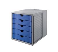 Han 14508-16 - Caja para material de oficina con 5 cajones, azul y gris